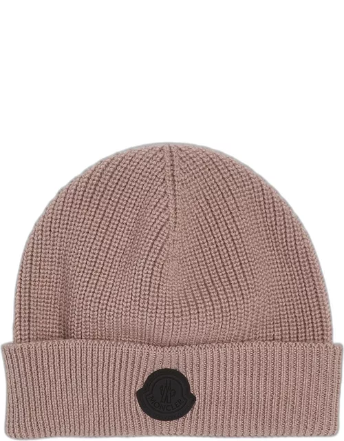 Wool Ribbed Knit Logo Beanie