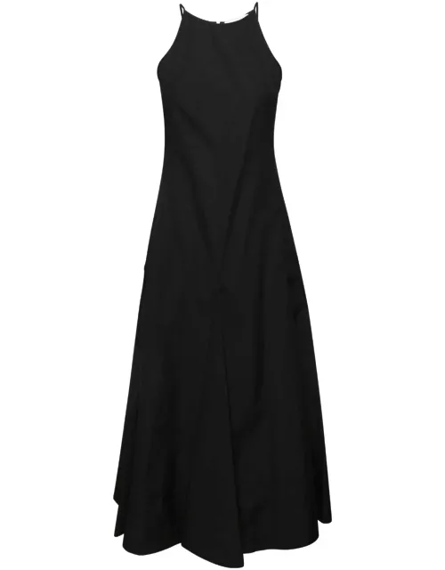 SportMax cactus Black Long Dress In Cotton Woman