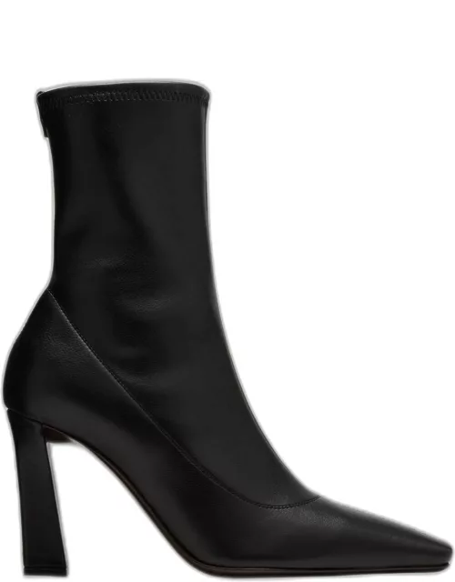 Barbaro Stretch Leather Ankle Bootie