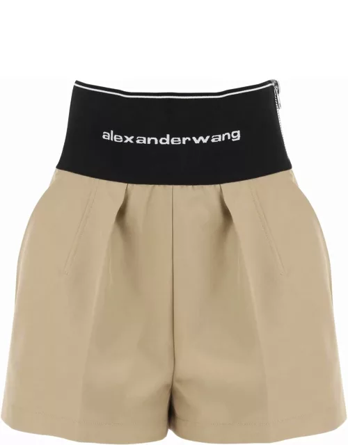 ALEXANDER WANG cotton and nylon shorts with branded waistband