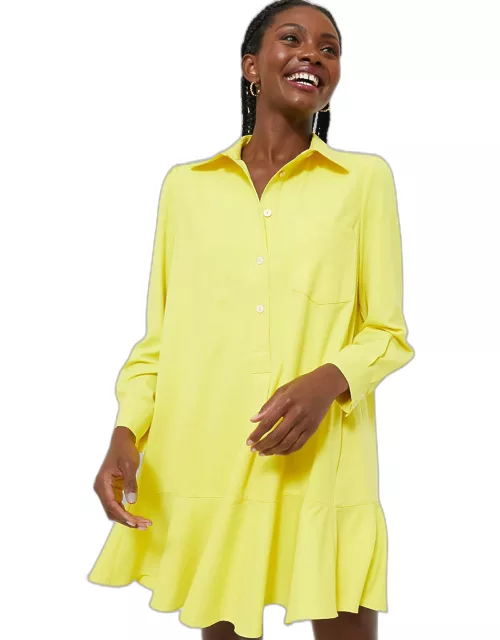 Neon Yellow Crepe Callahan Shirt Dres