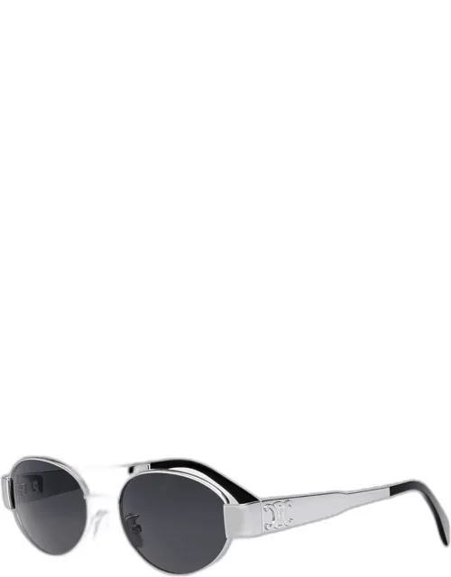 Men's Triomphe Metal Oval Sunglasse