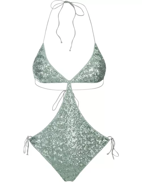 Oseree Aqua Sequins One-piece Swimsuit