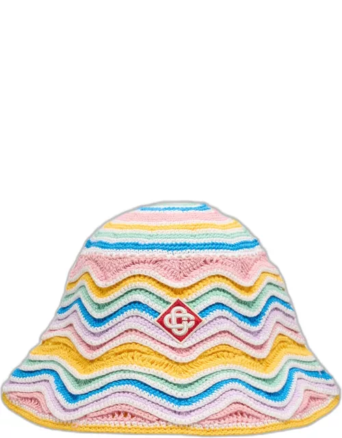 Men's Zig Zag Crochet Bucket Hat