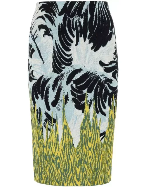 Bottega Veneta Graphic Jacquard Midi Skirt