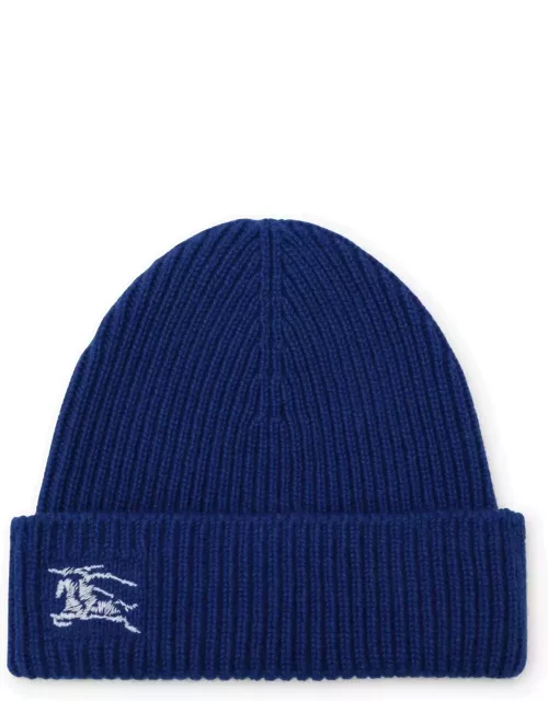 Burberry Blue Cashmere Cap With Logo