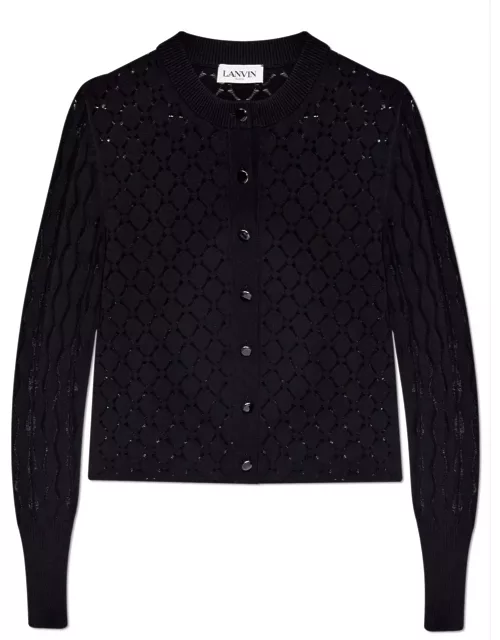 Lanvin Button-up Openwork Knitted Cardigan