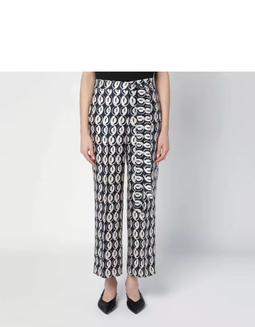 All over printed silk trouser