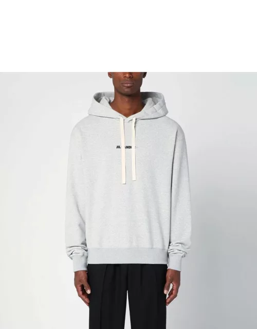 Light grey cotton hoodie with logo