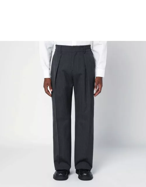 Grey wool trousers with dart