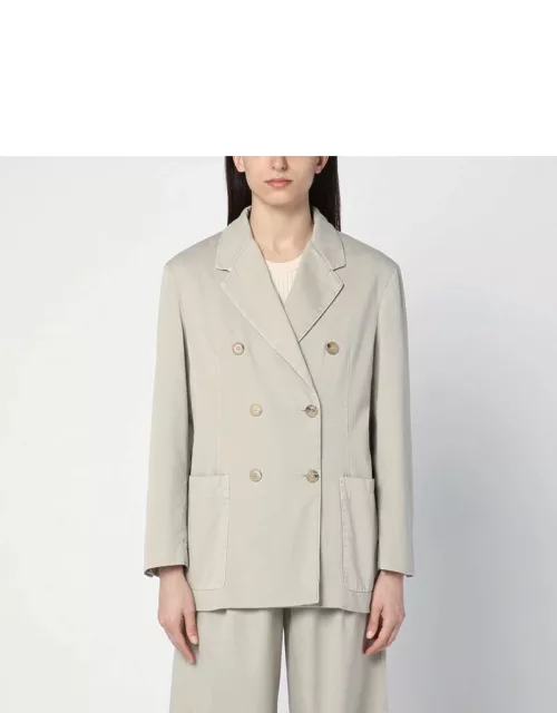 Beige double-breasted cotton jacket