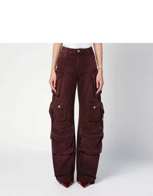 Fern red/burgundy multi-pocket trouser