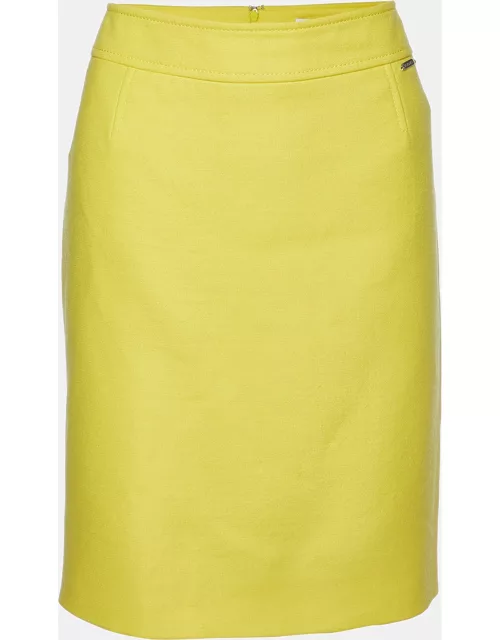 Versace Yellow Wool Pencil Skirt