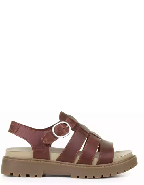 Timberland Womens Red Leather Sanda