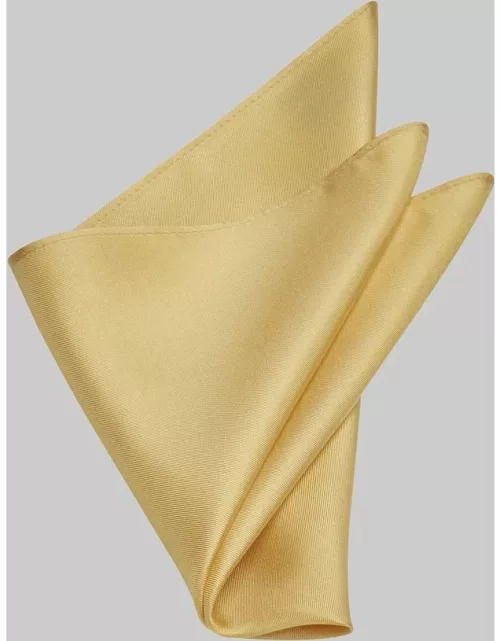 JoS. A. Bank Men's Solid Silk Pocket Square, Gold, One