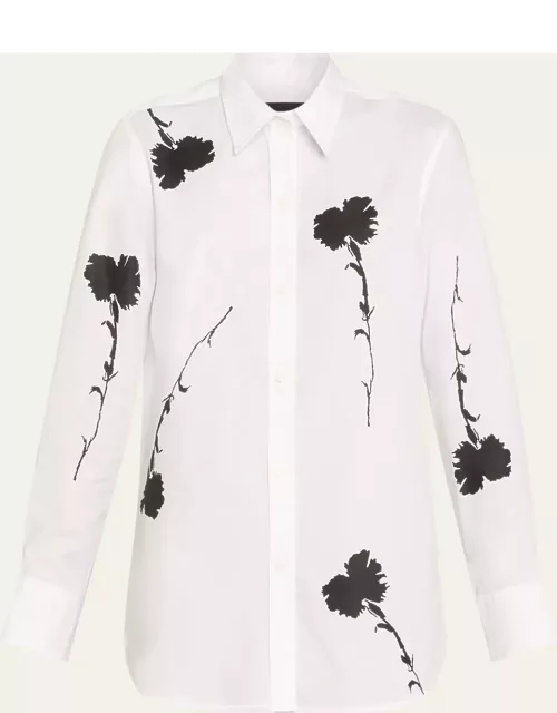 Cecil Beaton Carnation Silhouette-Print Classic Shirt