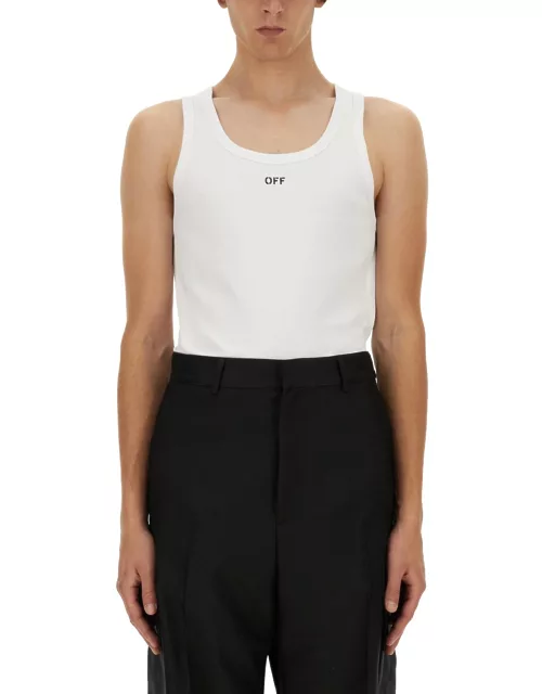 off-white tank top with logo