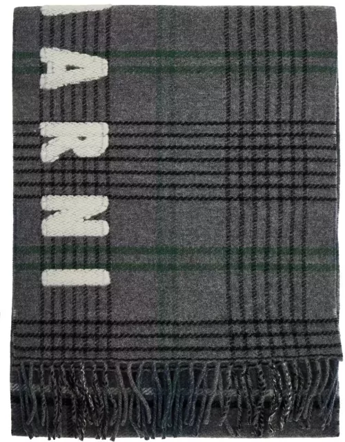 MARNI double check wool scarf in