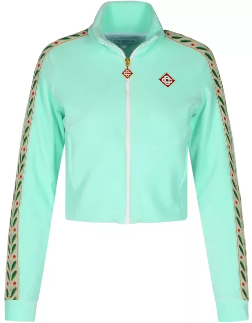 Casablanca track Laurel Light Green Cotton Blend Sweatshirt