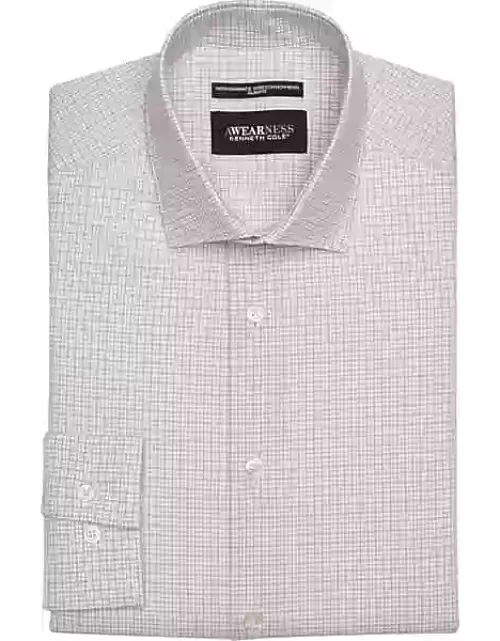 Awearness Kenneth Cole Big & Tall Men's Slim Fit Ultra Performance Stretch Check Dress Shirt Rose Check
