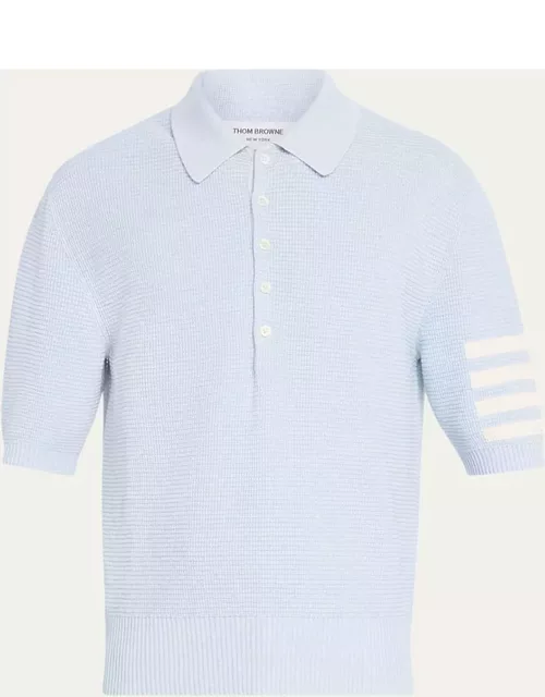Men's 4-Bar Textured Stitch Polo Shirt