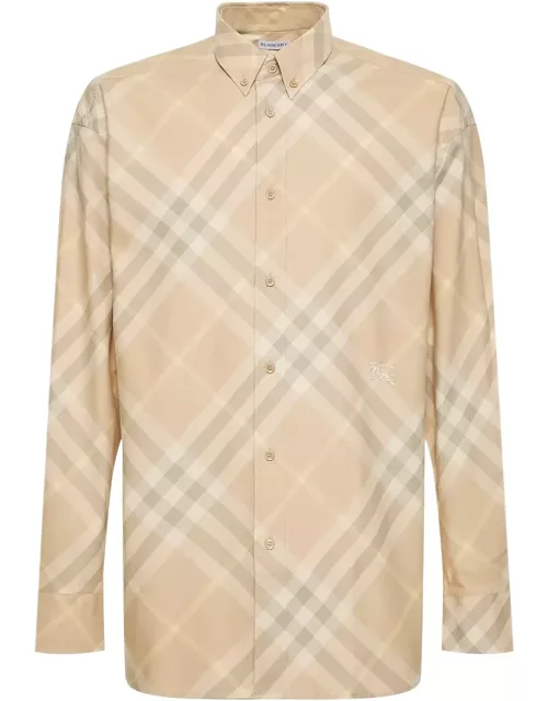 Burberry Check Motif Yellow Short Sleeves Shirt