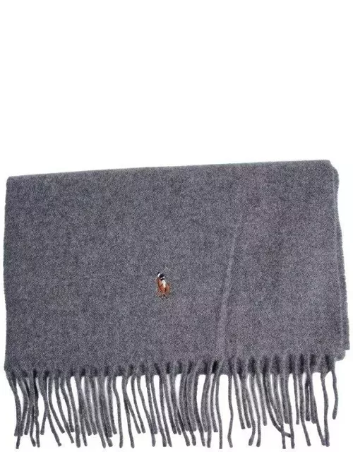 Ralph Lauren Pony Embroidered Fringed-edge Scarf