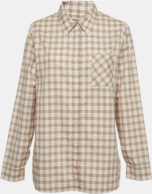 Burberry Pink Checked Cotton Shirt