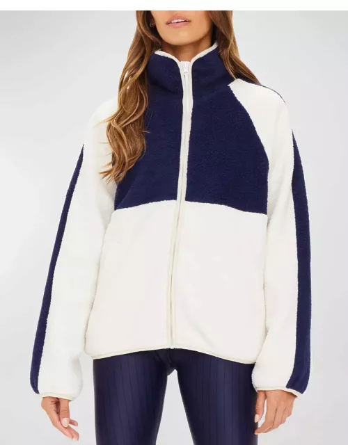 Harlow Colorblock Fleece Zip-Front Jacket