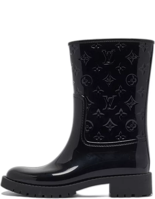 Louis Vuitton Black Monogram Rubber Mid Calf Boot