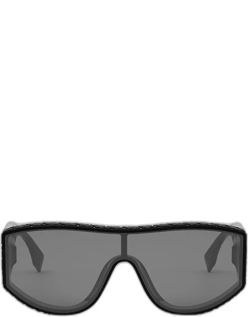 Men's Allover FF Logo Nylon Shield Sunglasse