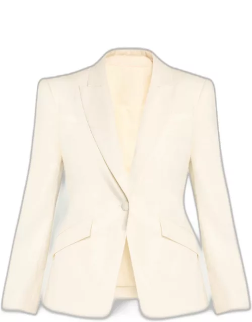 Single-Breasted Linen Blazer Jacket