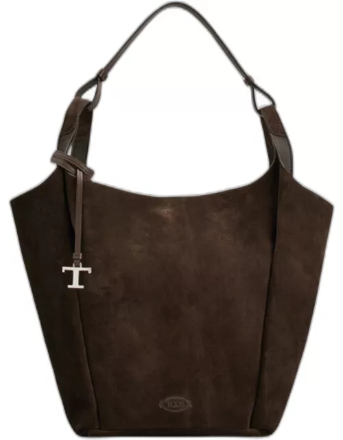Suede & Leather Shoulder Bag