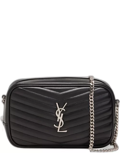 Lou Mini YSL Camera Bag in Smooth Quilted Leather