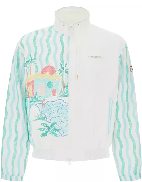 CASABLANCA "windbreaker jacket with maison memphis print"