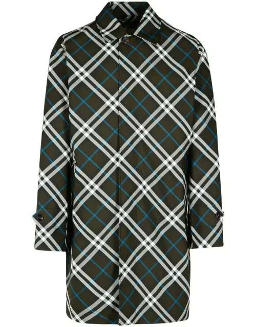 Burberry check Green Polyester Trench Coat