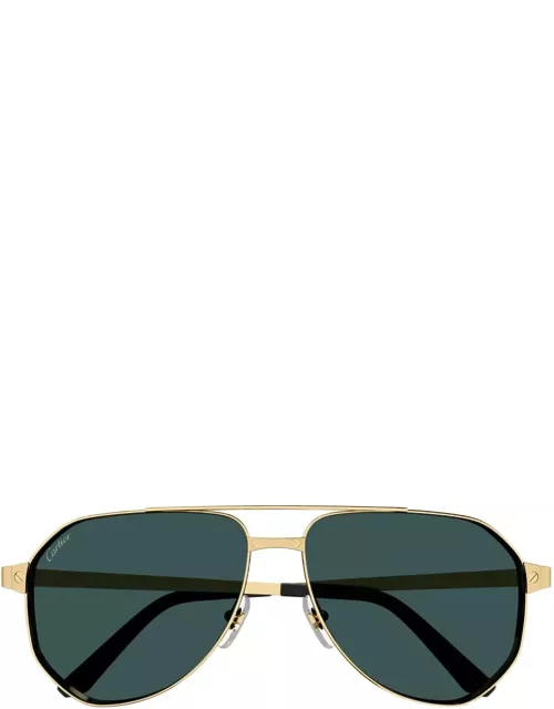 Cartier Eyewear Ct0461s Santos De Cartier 003 Gold Sunglasse