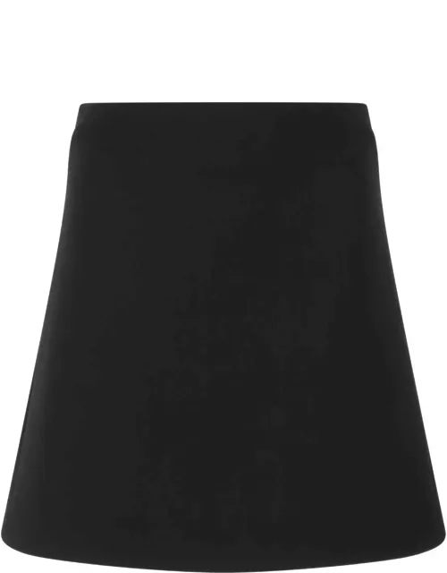 Bottega Veneta Black Stretch Wool Blend Mini Skirt
