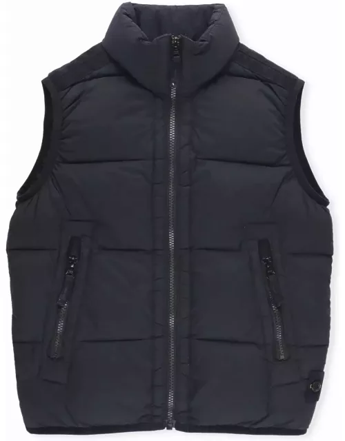 Stone Island Padded And Quilted Sleeveless Jacket With Logo