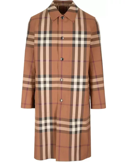 Burberry Reversible Trench Coat With Check Motif