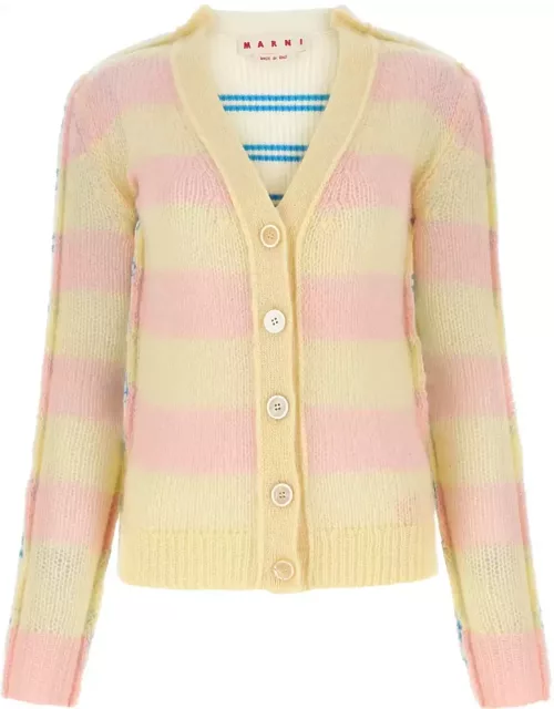 Marni Embroidered Mohair Blend And Wool Blend Cardigan