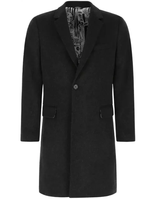 Dolce & Gabbana Slate Wool Blend Coat