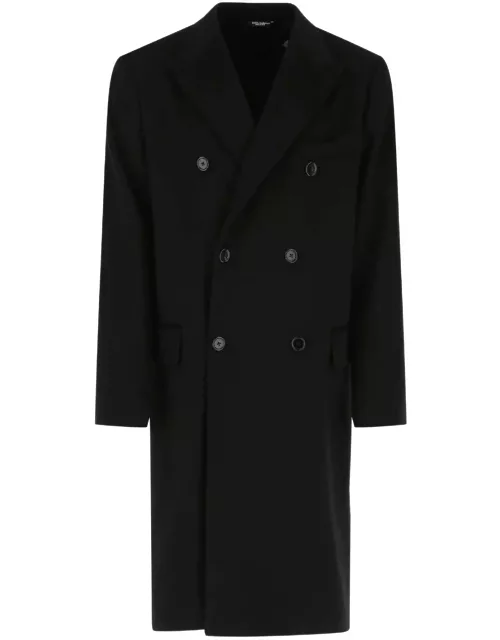 Dolce & Gabbana Black Wool Coat