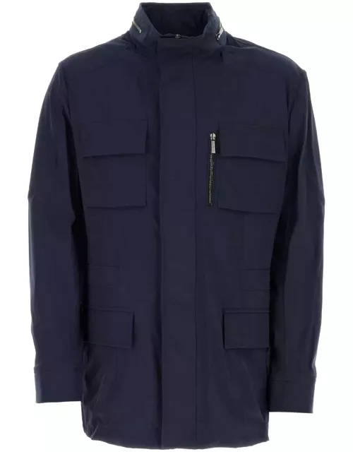 Moorer Navy Blue Nylon Manolo Jacket