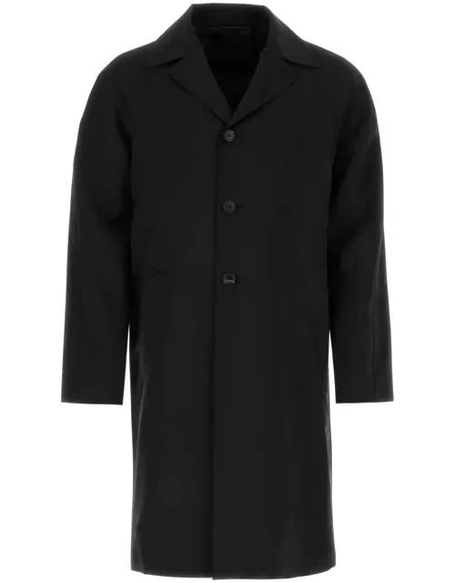 Prada Black Wool Blend Overcoat