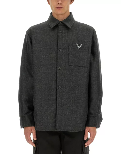 valentino shirt jacket with v detai