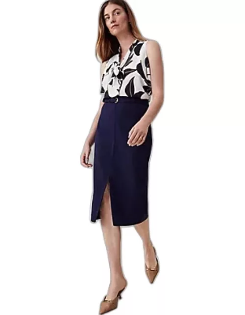 Ann Taylor The Long Front Slit Pencil Skirt in Canva
