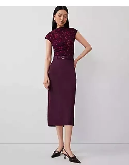 Ann Taylor Belted Midi Pencil Skirt