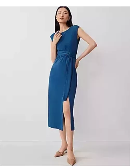 Ann Taylor Knit Belted Column Maxi Dres