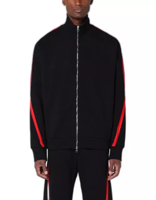 Black/red cotton zip sweatshirt